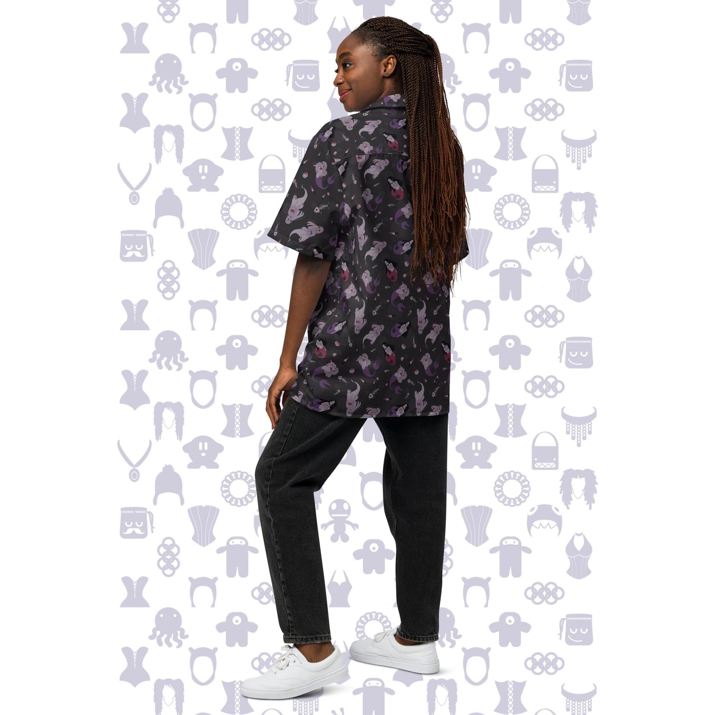Spooky Mermaid Unisex Button Up
