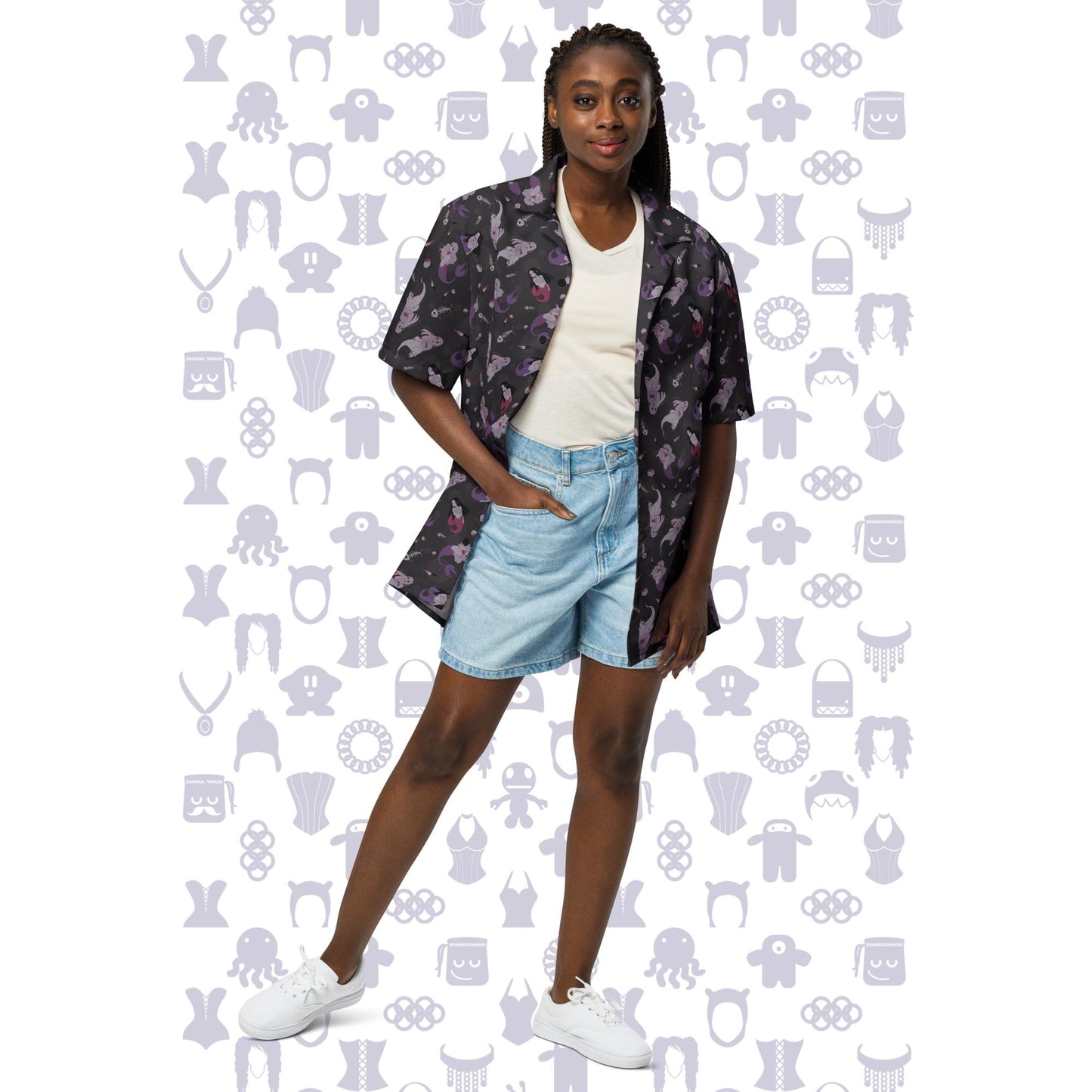 Spooky Mermaid Unisex Button Up