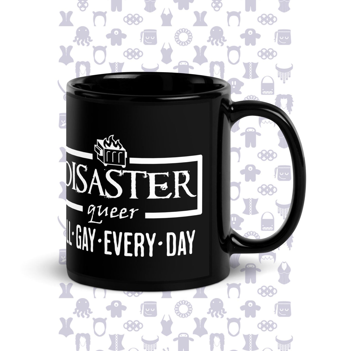 Disaster Queer Black Glossy Mug