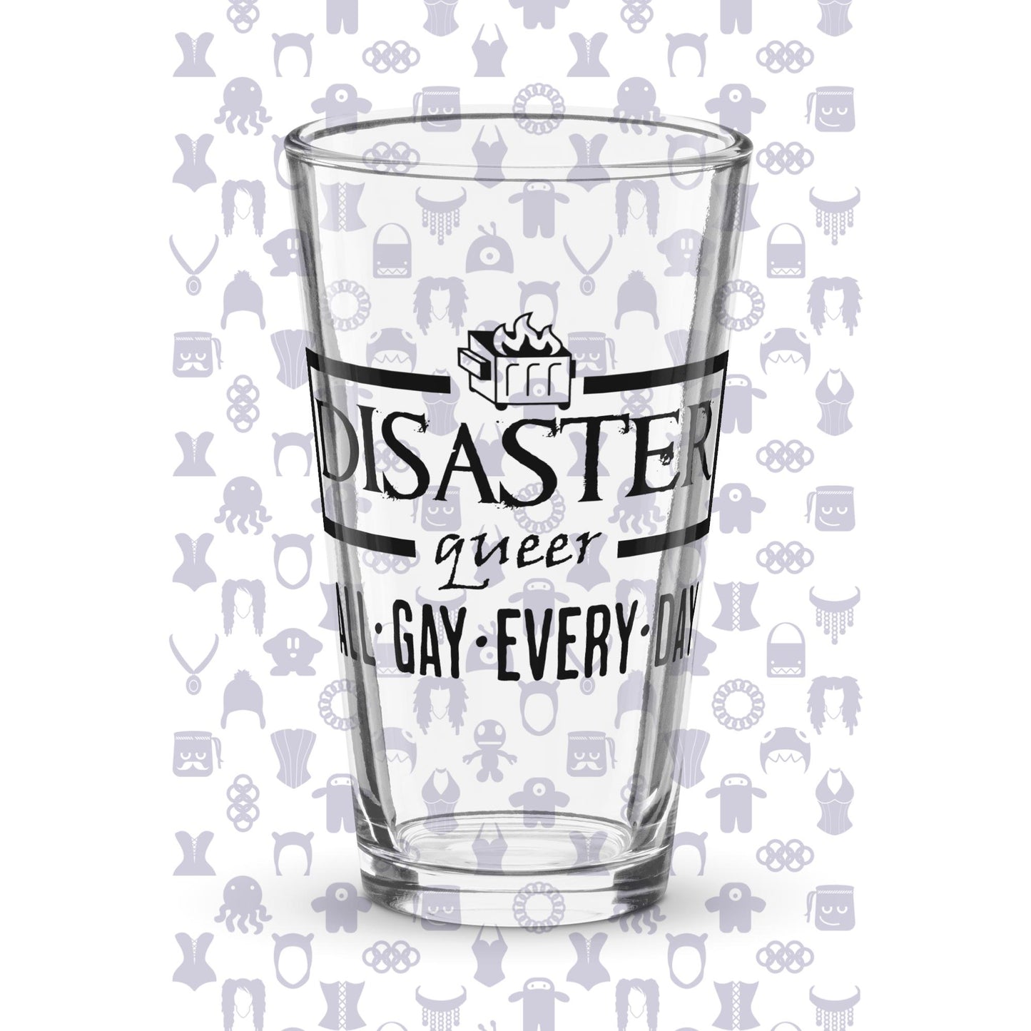 Disaster Queer Shaker pint glass