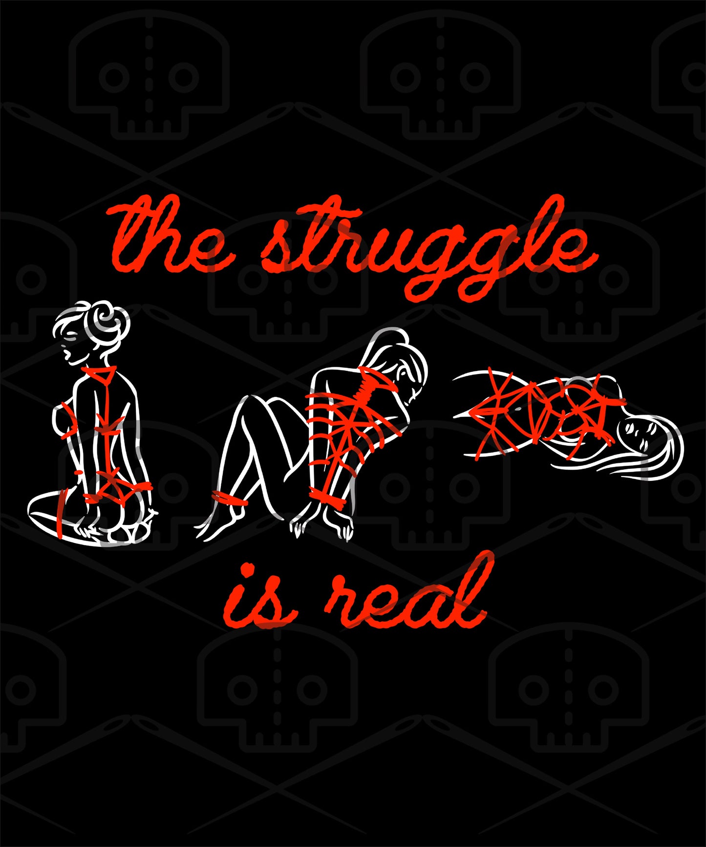 The Struggle Is Real Shibari Rope Play Black Glossy Mug