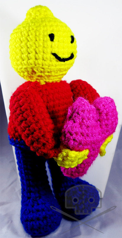 Lego-Inspired Man Holding Block Heart