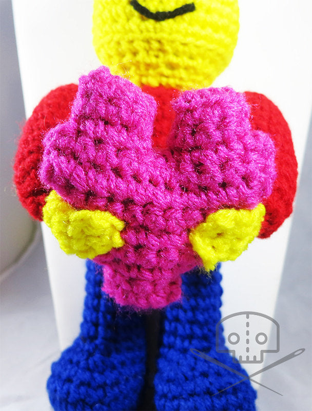 Lego-Inspired Man Holding Block Heart