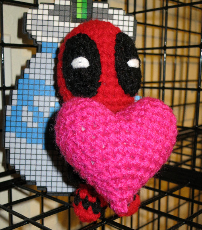 Deadpool-Inspired Heart Plush