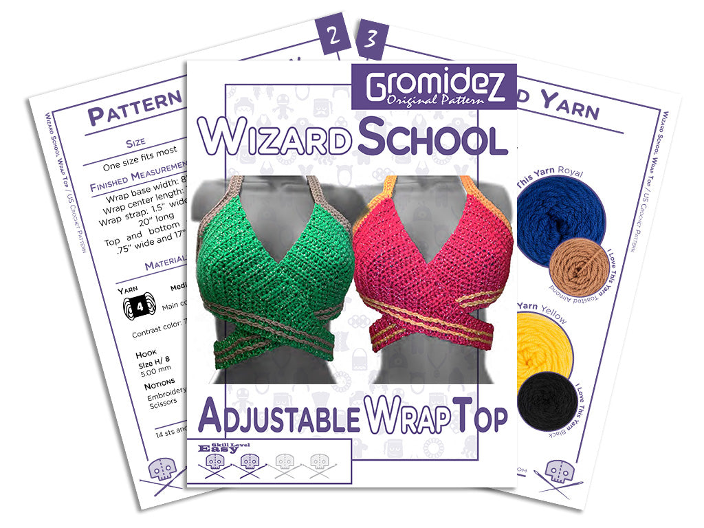 Wizard School Adjustable Wrap Top Pattern- US/UK Terms
