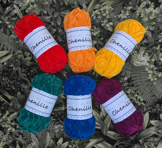 Super Soft Chenille Yarn – Plush Microfiber Skeins for Snuggly, Colorful Creations