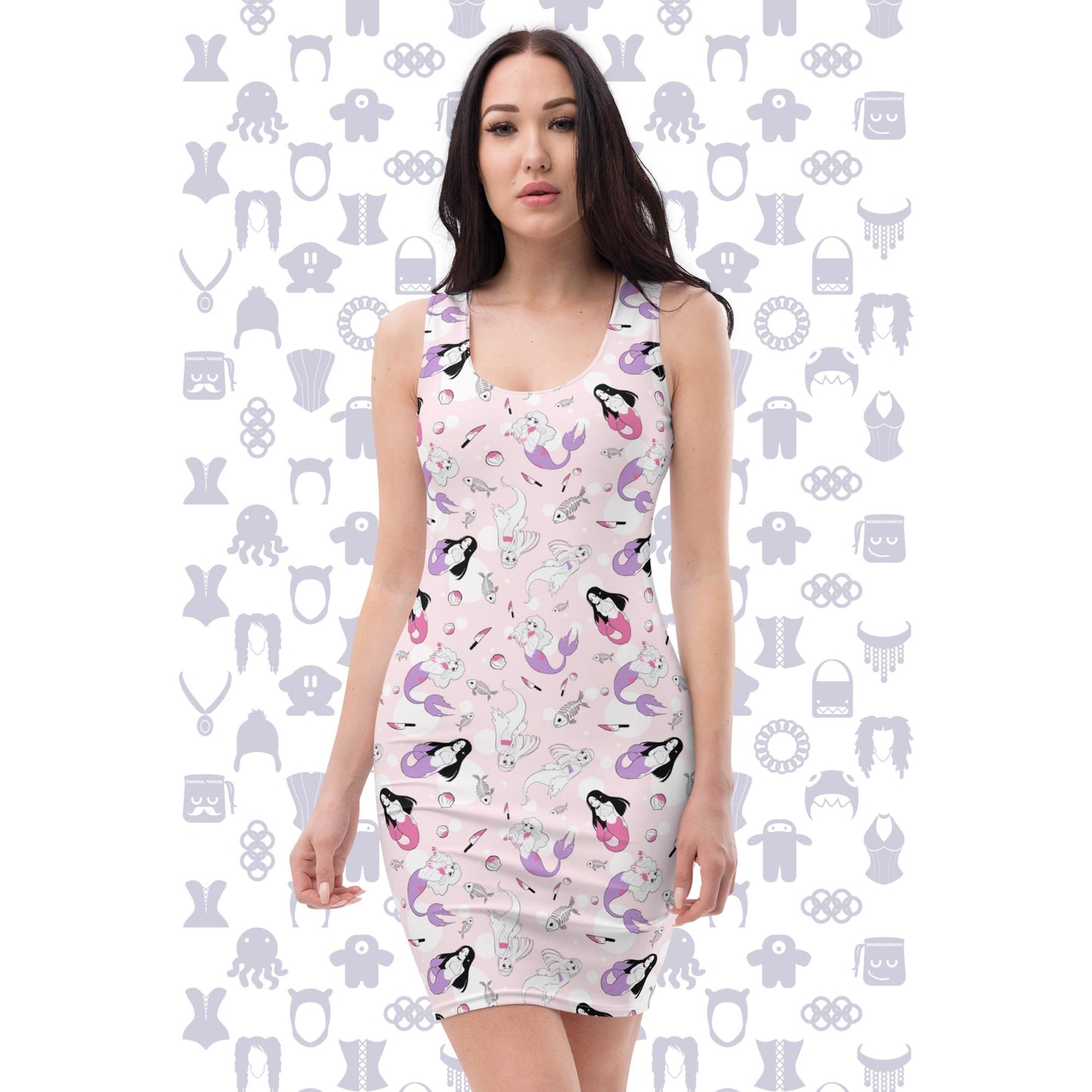 Spooky Horror Mermaids Light Bodycon dress