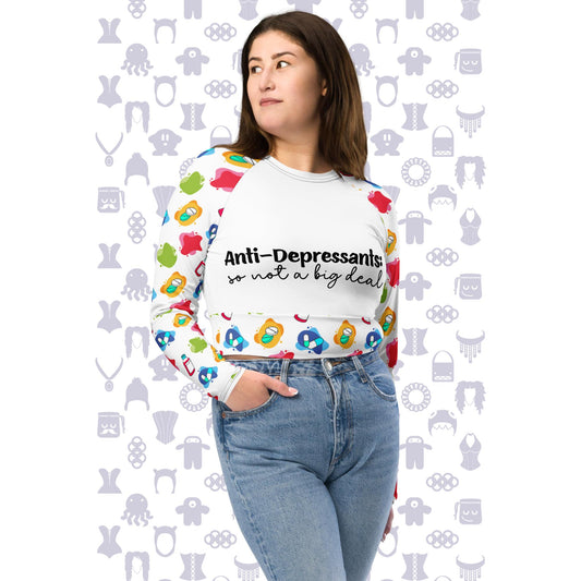 Anti-Depressants Recycled Long-Sleeve Crop Top