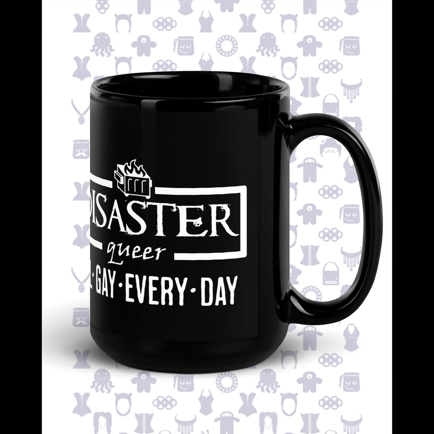 Disaster Queer Black Glossy Mug