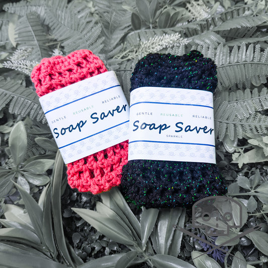 Handmade Cotton Soap Saver Pouch Set of 3 - Washcloth Alternative - Reusable Soap Bag