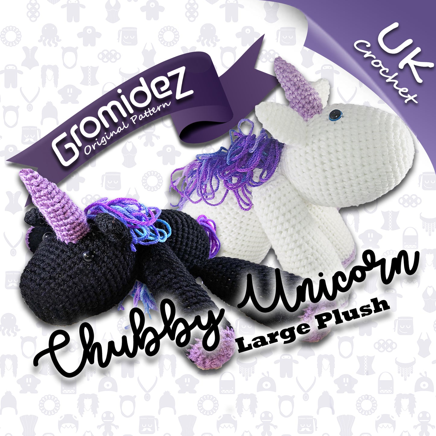 Chubby Unicorn Large Original Design - PATTERN ONLY - UK crochet terms