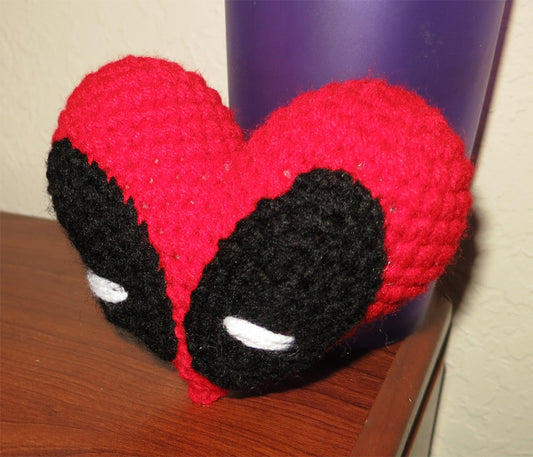 Deadpool-Inspired Heart Plush