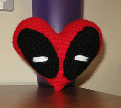 Deadpool-Inspired Heart Plush