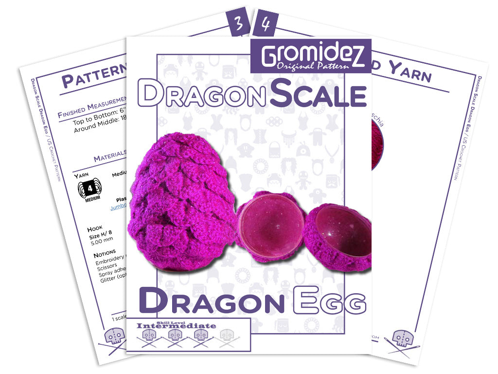 Dragon Scaled Dragon Egg Crochet Pattern- US/UK Terms