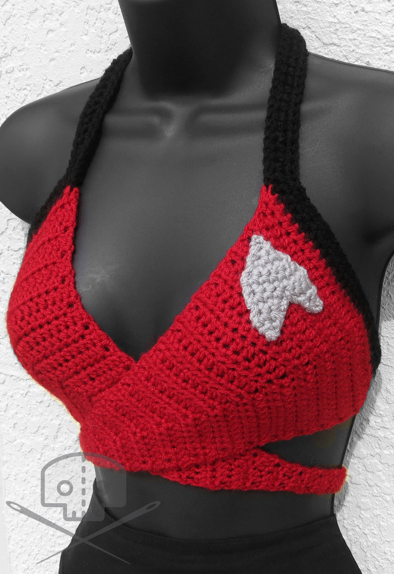 Star Trek-Inspired Crochet Wrap Top - Washable