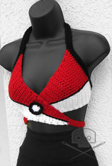 Pokemon-Inspired Ball Crochet Wrap Adjustable Top - Machine Washable