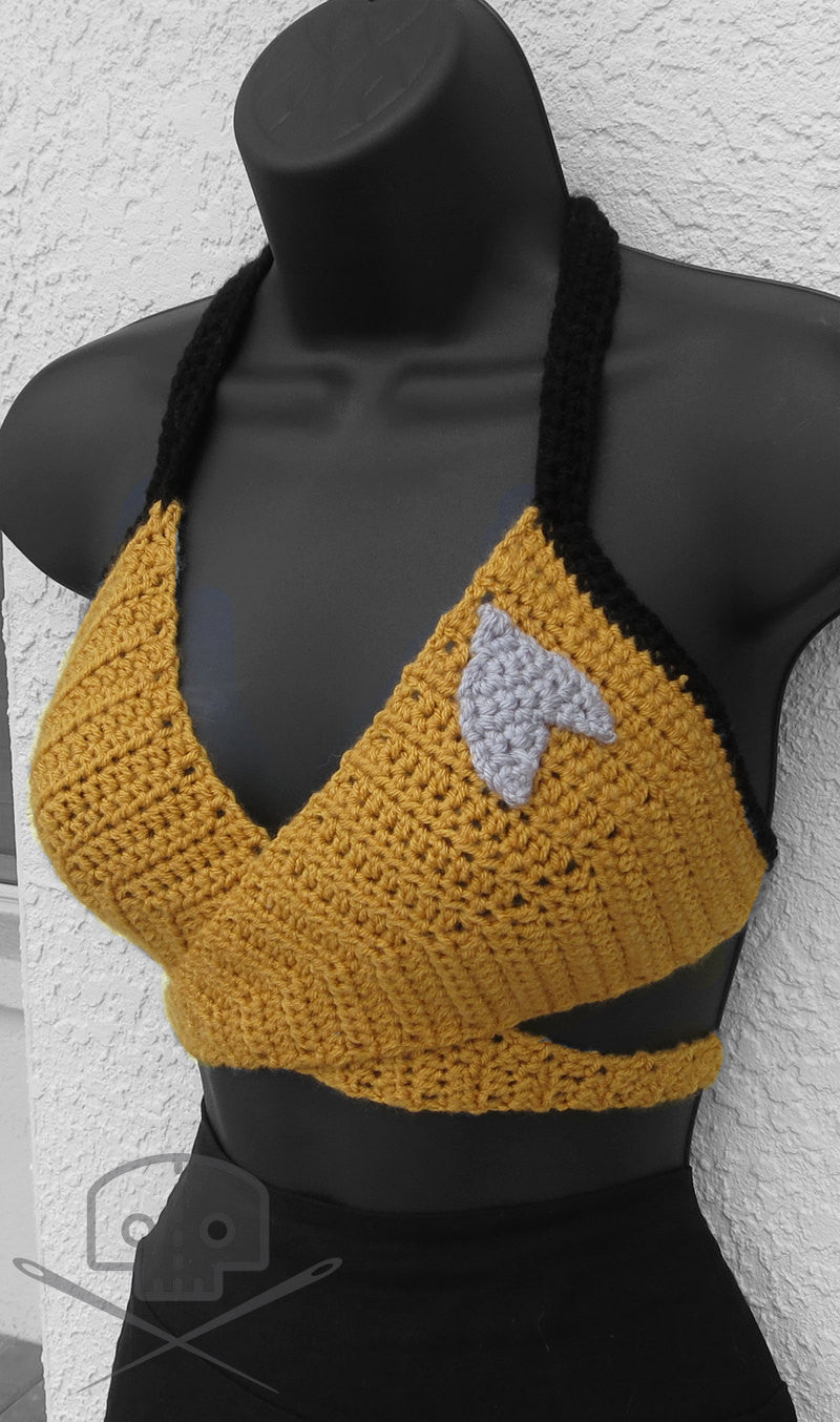 Star Trek-Inspired Crochet Wrap Top - Washable