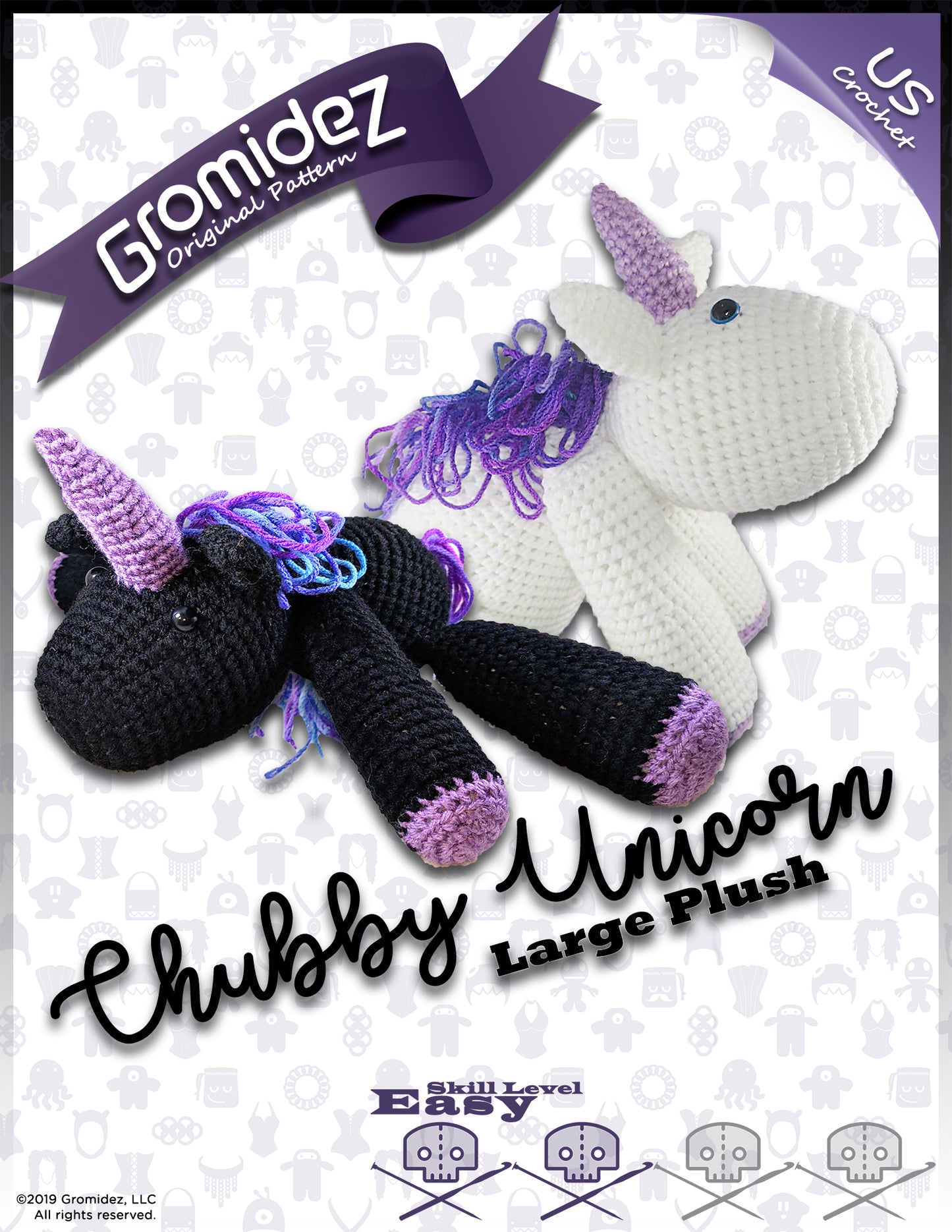 Chubby Unicorn Large Original Design - PATTERN ONLY - US crochet terms