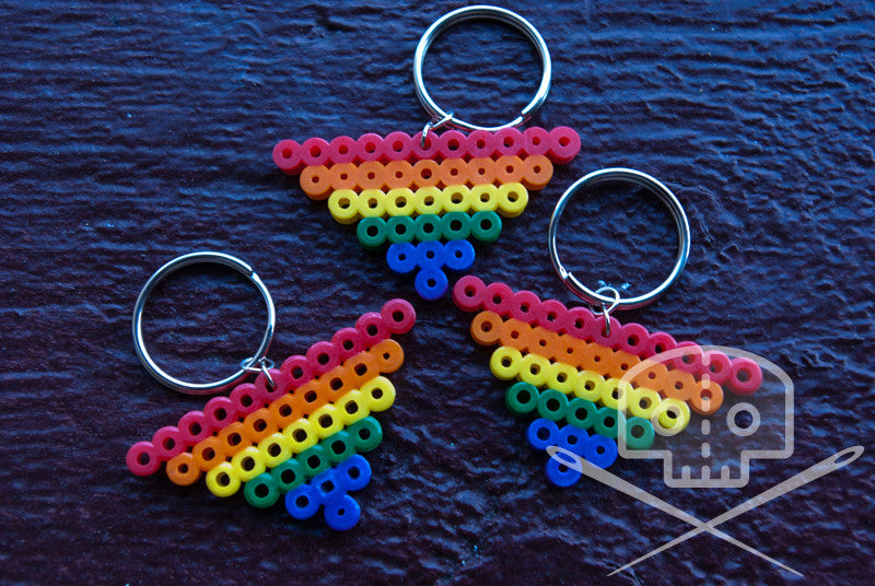 Gay Pride Rainbow Triangle Keychain