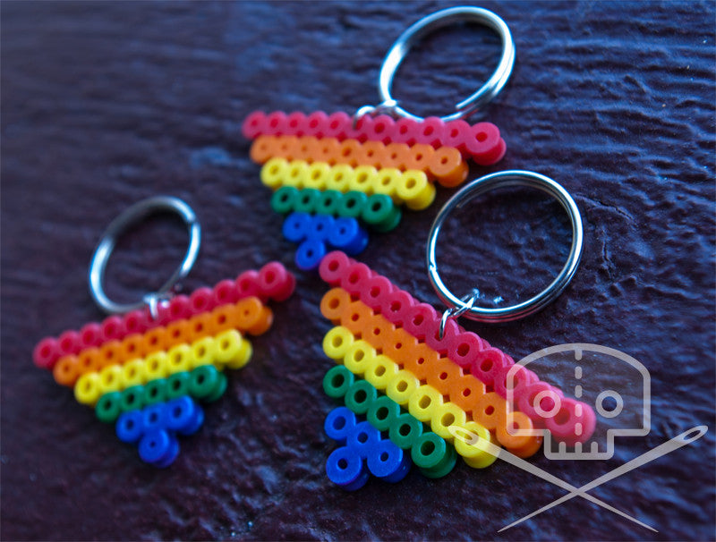 Gay Pride Rainbow Triangle Keychain