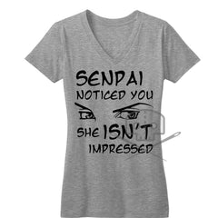 Senpai Noticed You She Isn't Impressed Women's V-Neck Tee