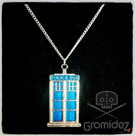 Doctor Who-Inspired Police Box Necklace