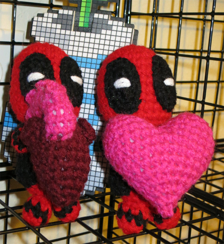 Deadpool-Inspired Heart Plush